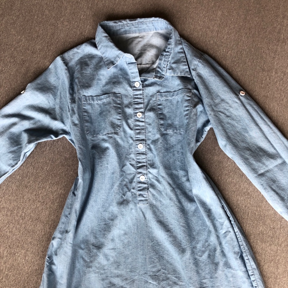 Denim long sleeved dress